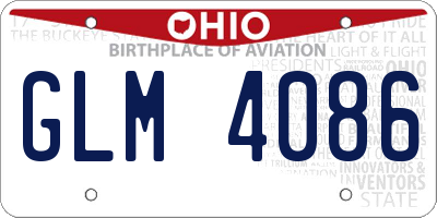 OH license plate GLM4086