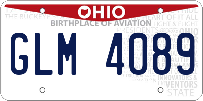 OH license plate GLM4089