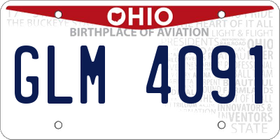 OH license plate GLM4091