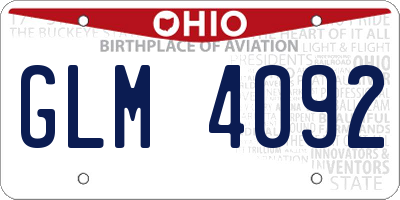 OH license plate GLM4092