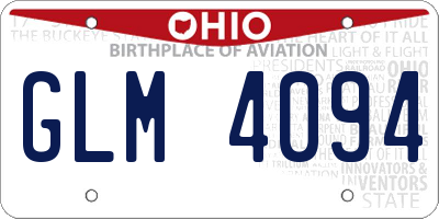 OH license plate GLM4094