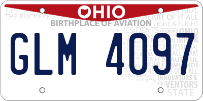 OH license plate GLM4097