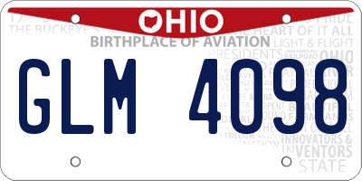 OH license plate GLM4098
