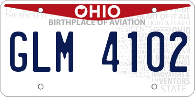 OH license plate GLM4102
