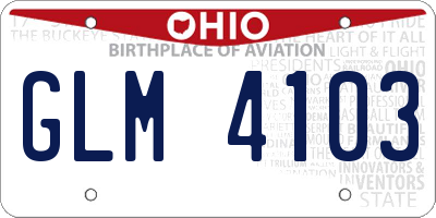 OH license plate GLM4103