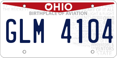 OH license plate GLM4104