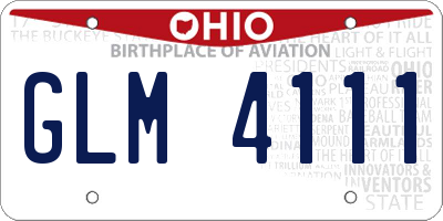 OH license plate GLM4111