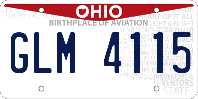 OH license plate GLM4115