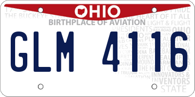 OH license plate GLM4116