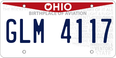 OH license plate GLM4117