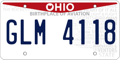 OH license plate GLM4118