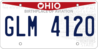 OH license plate GLM4120
