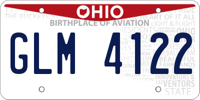 OH license plate GLM4122