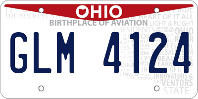 OH license plate GLM4124