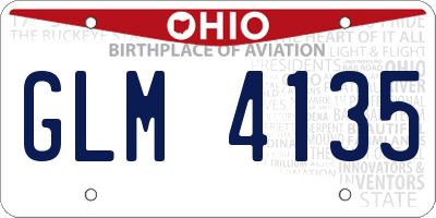OH license plate GLM4135