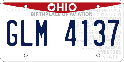 OH license plate GLM4137