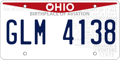 OH license plate GLM4138