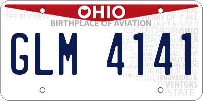 OH license plate GLM4141