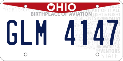 OH license plate GLM4147