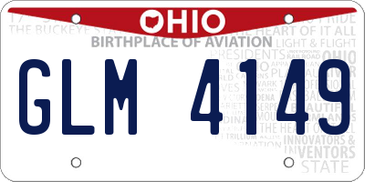 OH license plate GLM4149