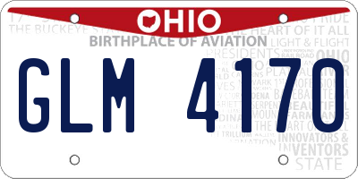 OH license plate GLM4170