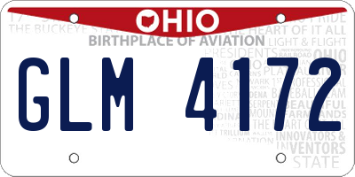 OH license plate GLM4172