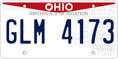 OH license plate GLM4173