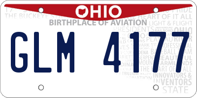 OH license plate GLM4177