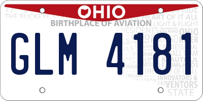 OH license plate GLM4181