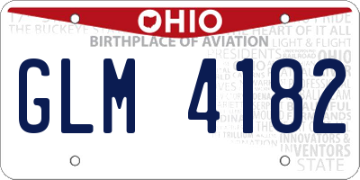 OH license plate GLM4182