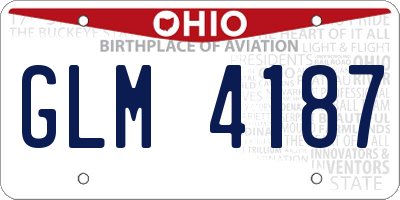 OH license plate GLM4187