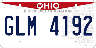 OH license plate GLM4192