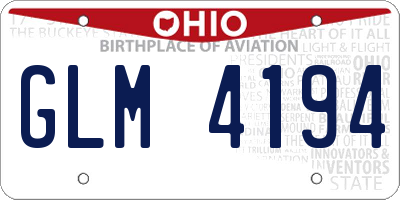 OH license plate GLM4194