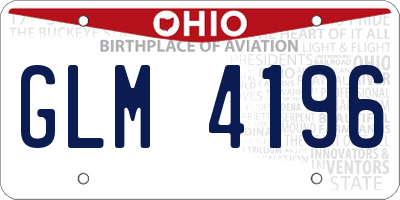 OH license plate GLM4196