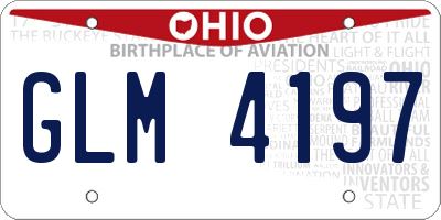 OH license plate GLM4197