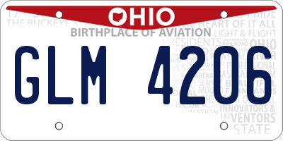OH license plate GLM4206