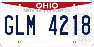OH license plate GLM4218