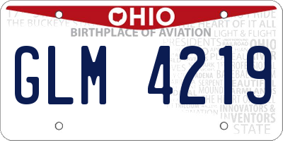 OH license plate GLM4219
