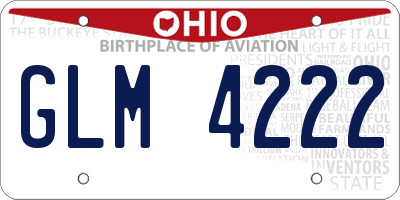 OH license plate GLM4222
