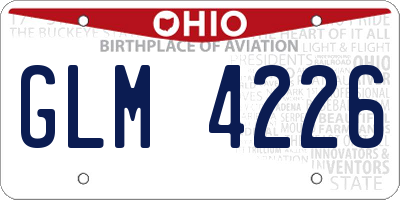 OH license plate GLM4226