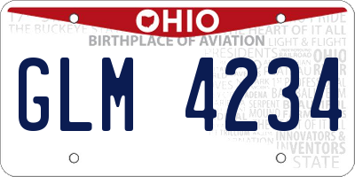 OH license plate GLM4234