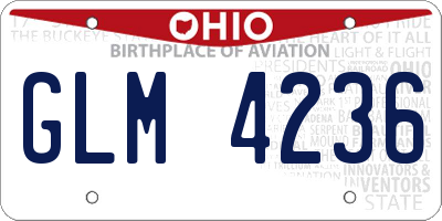OH license plate GLM4236