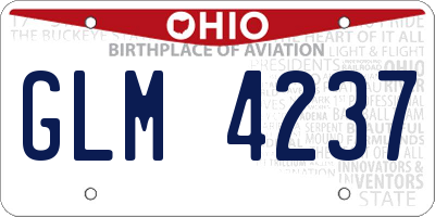 OH license plate GLM4237