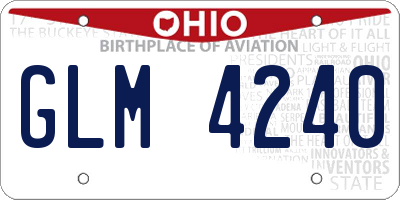 OH license plate GLM4240