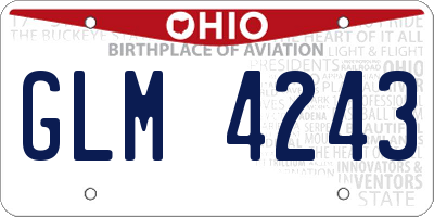 OH license plate GLM4243