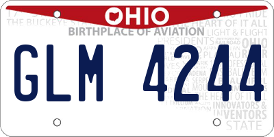 OH license plate GLM4244