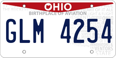 OH license plate GLM4254