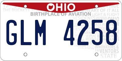 OH license plate GLM4258
