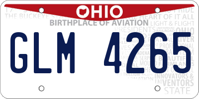 OH license plate GLM4265