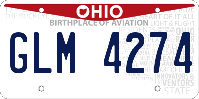 OH license plate GLM4274